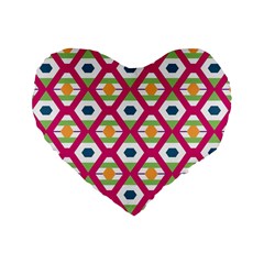 Honeycomb In Rhombus Pattern Standard 16  Premium Heart Shape Cushion 