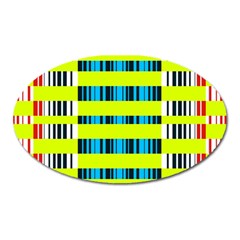 Rectangles And Vertical Stripes Pattern Magnet (oval)