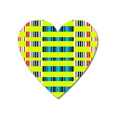 Rectangles And Vertical Stripes Pattern Magnet (heart)