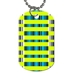 Rectangles And Vertical Stripes Pattern Dog Tag (two Sides)