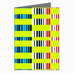 Rectangles And Vertical Stripes Pattern Greeting Cards (pkg Of 8) by LalyLauraFLM