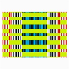 Rectangles And Vertical Stripes Pattern Large Glasses Cloth