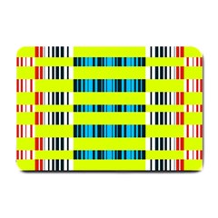 Rectangles And Vertical Stripes Pattern Small Doormat by LalyLauraFLM