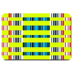 Rectangles And Vertical Stripes Pattern Large Doormat