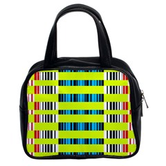 Rectangles And Vertical Stripes Pattern Classic Handbag (two Sides) by LalyLauraFLM