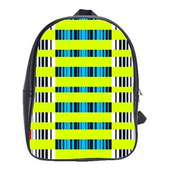 Rectangles And Vertical Stripes Pattern School Bag (large) by LalyLauraFLM