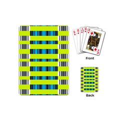 Rectangles And Vertical Stripes Pattern Playing Cards (mini) by LalyLauraFLM