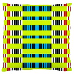 Rectangles And Vertical Stripes Pattern Large Cushion Case (two Sides) by LalyLauraFLM