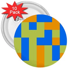 Tetris Shapes 3  Button (10 Pack)