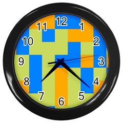 Tetris Shapes Wall Clock (black)