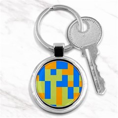 Tetris Shapes Key Chain (round) by LalyLauraFLM