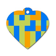 Tetris Shapes Dog Tag Heart (two Sides)