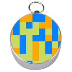 Tetris Shapes Silver Compass