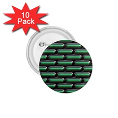 Green 3d Rectangles Pattern 1 75  Button (10 Pack) 