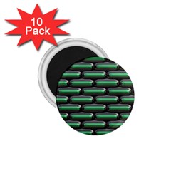 Green 3d Rectangles Pattern 1 75  Magnet (10 Pack) 