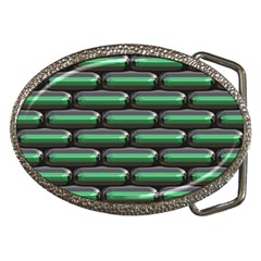 Green 3d Rectangles Pattern Belt Buckle