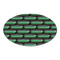 Green 3d Rectangles Pattern Magnet (oval)