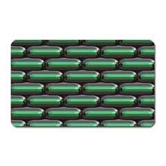 Green 3d Rectangles Pattern Magnet (rectangular) by LalyLauraFLM