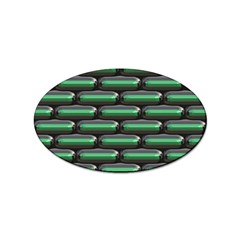 Green 3d Rectangles Pattern Sticker Oval (10 Pack) by LalyLauraFLM