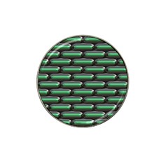 Green 3d Rectangles Pattern Hat Clip Ball Marker (10 Pack) by LalyLauraFLM