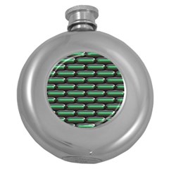 Green 3d Rectangles Pattern Hip Flask (5 Oz) by LalyLauraFLM