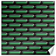 Green 3d Rectangles Pattern Canvas 16  X 16 