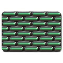 Green 3d Rectangles Pattern Large Doormat