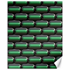 Green 3d Rectangles Pattern Canvas 11  X 14 