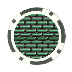 Green 3d Rectangles Pattern Poker Chip Card Guard