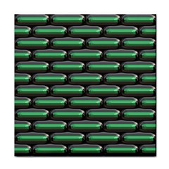 Green 3d Rectangles Pattern Face Towel