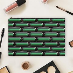 Green 3d Rectangles Pattern Cosmetic Bag (large) by LalyLauraFLM