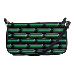 Green 3d Rectangles Pattern Shoulder Clutch Bag by LalyLauraFLM