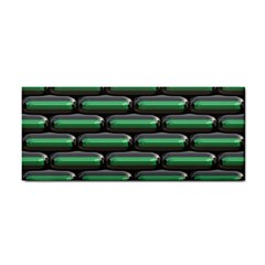 Green 3d Rectangles Pattern Hand Towel