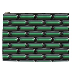 Green 3d Rectangles Pattern Cosmetic Bag (xxl)