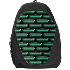 Green 3d Rectangles Pattern Backpack Bag by LalyLauraFLM