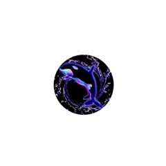 Orca With Glowing Line Jumping Out Of A Circle Mad Of Water 1  Mini Buttons