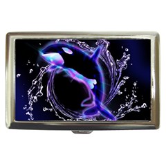 Orca With Glowing Line Jumping Out Of A Circle Mad Of Water Cigarette Money Cases by FantasyWorld7