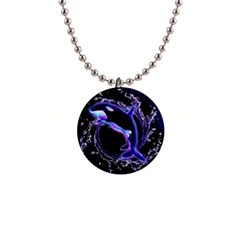 Orca With Glowing Line Jumping Out Of A Circle Mad Of Water Button Necklaces by FantasyWorld7