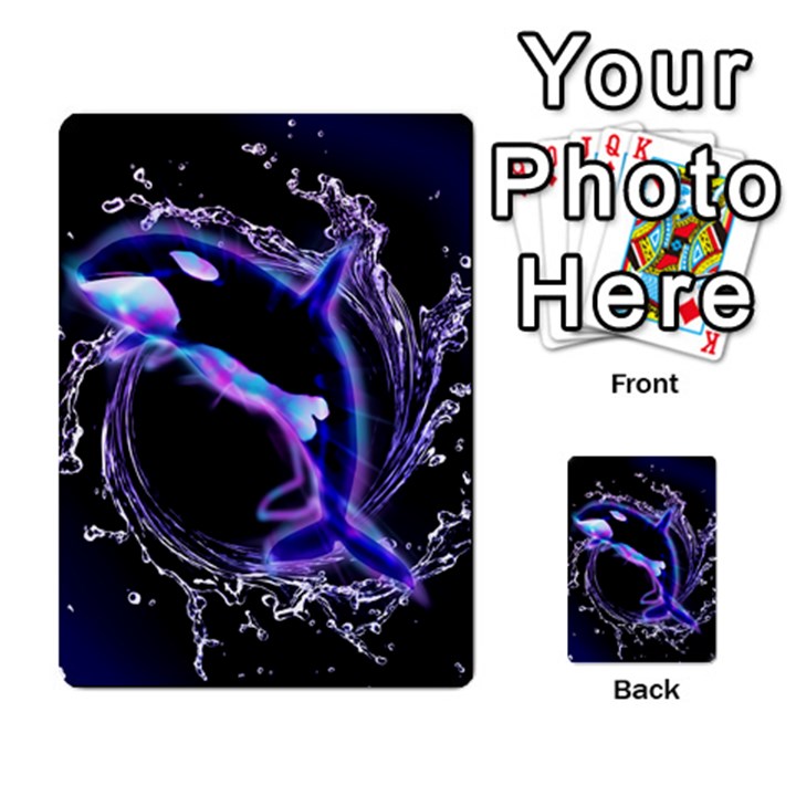 Orca With Glowing Line Jumping Out Of A Circle Mad Of Water Multi-purpose Cards (Rectangle) 