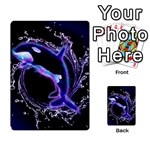 Orca With Glowing Line Jumping Out Of A Circle Mad Of Water Multi-purpose Cards (Rectangle)  Back 11