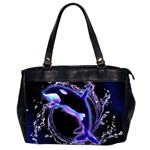 Orca With Glowing Line Jumping Out Of A Circle Mad Of Water Office Handbags (2 Sides)  Front