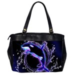 Orca With Glowing Line Jumping Out Of A Circle Mad Of Water Office Handbags (2 Sides)  Back