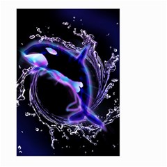 Orca With Glowing Line Jumping Out Of A Circle Mad Of Water Large Garden Flag (two Sides) by FantasyWorld7