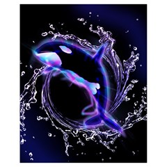 Orca With Glowing Line Jumping Out Of A Circle Mad Of Water Drawstring Bag (small) by FantasyWorld7