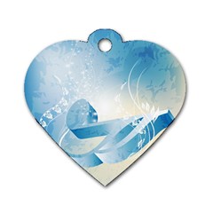 Music Dog Tag Heart (two Sides)