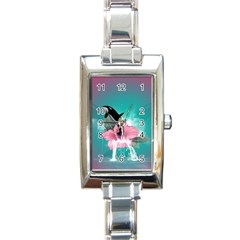 Orca Jumping Out Of A Flower With Waterfalls Rectangle Italian Charm Watches by FantasyWorld7