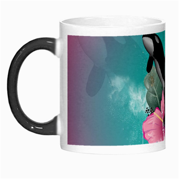 Orca Jumping Out Of A Flower With Waterfalls Morph Mugs