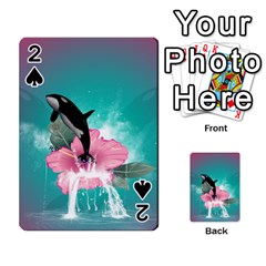 Orca Jumping Out Of A Flower With Waterfalls Playing Cards 54 Designs  by FantasyWorld7