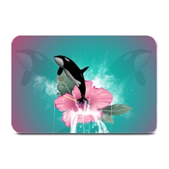 Orca Jumping Out Of A Flower With Waterfalls Plate Mats by FantasyWorld7