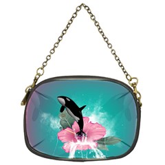 Orca Jumping Out Of A Flower With Waterfalls Chain Purses (one Side)  by FantasyWorld7